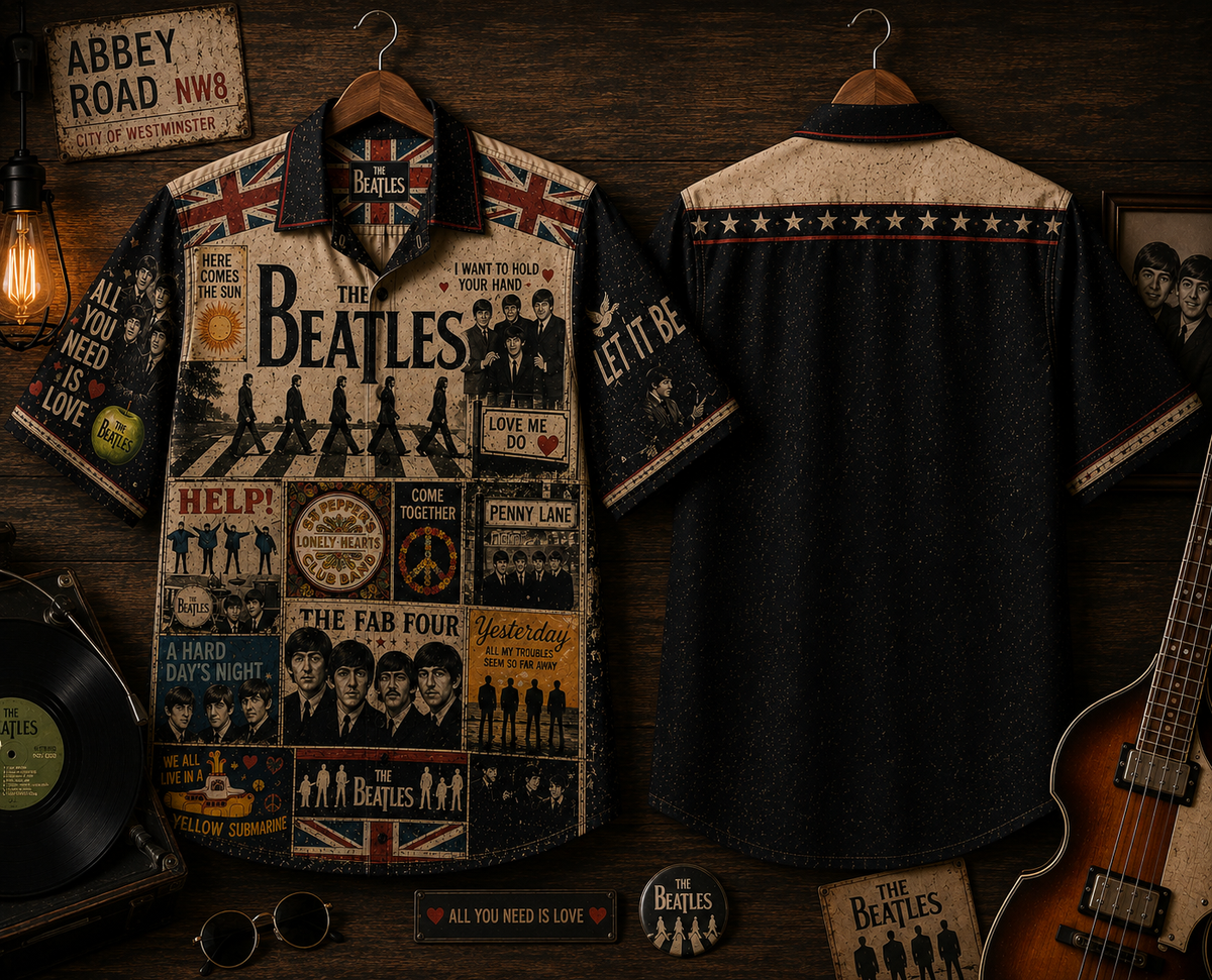 The Beatles Hawaiian Shirt - Vintage Music Fan Gift
