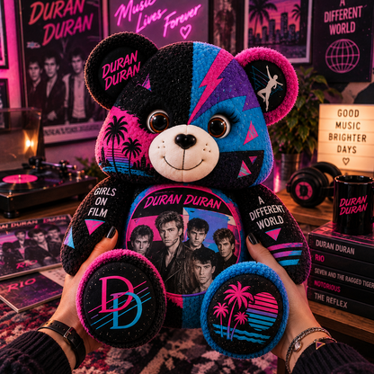 Duran Duran Bear Custom Shaped Pillow – 80s Music Fan Gift