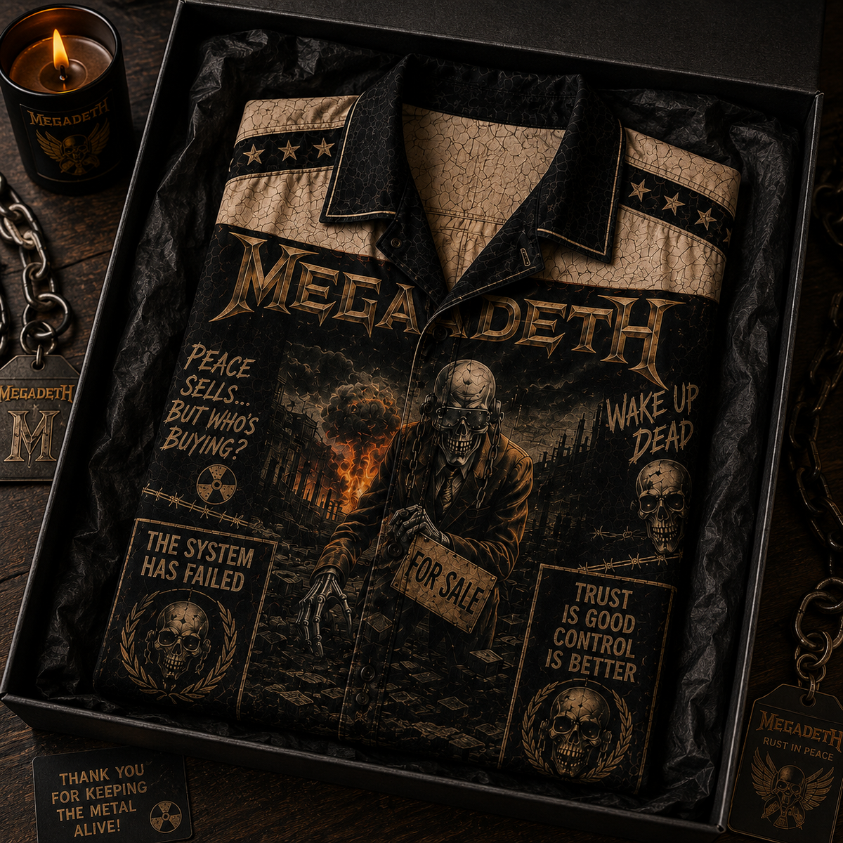 Megadeth Hawaiian Shirt - Vintage Music Fan Gift