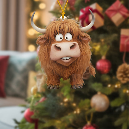 Moo-ry Christmas Cow Ornament