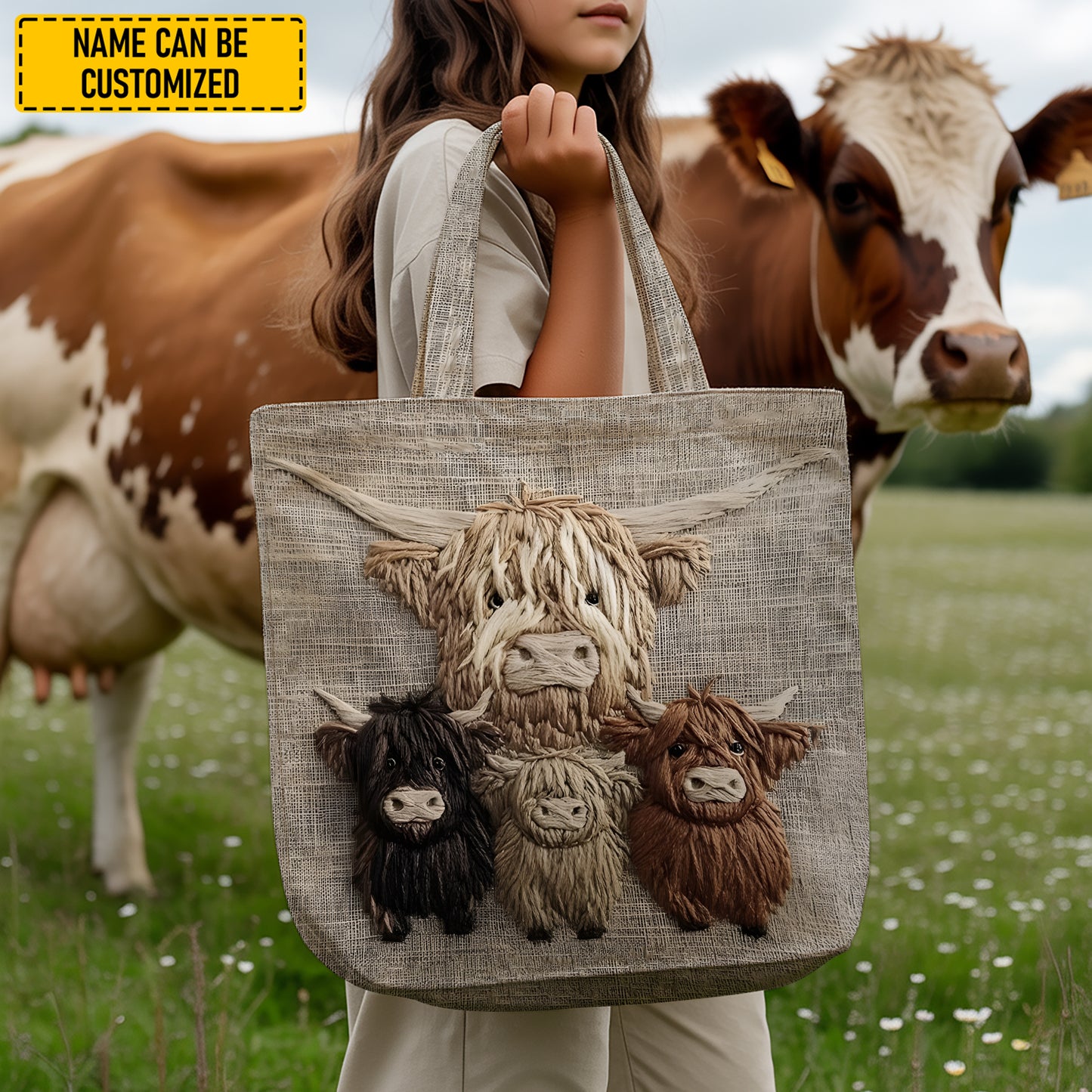 Rustic Charm – Highland Cow Tote Bag