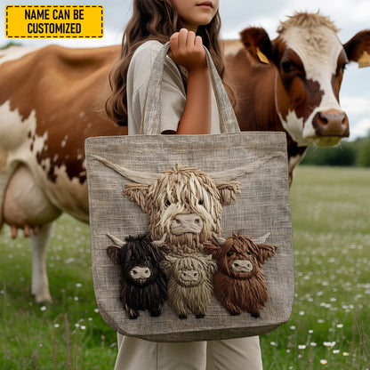 Rustic Charm – Highland Cow Tote Bag