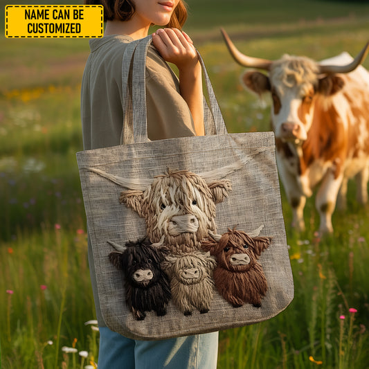 Rustic Charm – Highland Cow Tote Bag