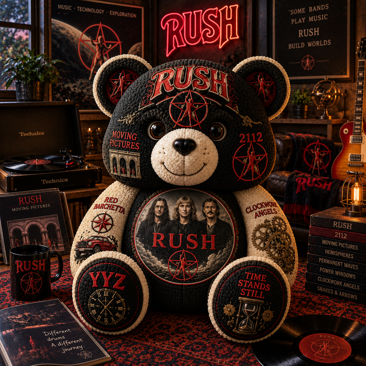 Rush Bear Custom Shaped Pillow – Progressive Rock Music Fan Gift