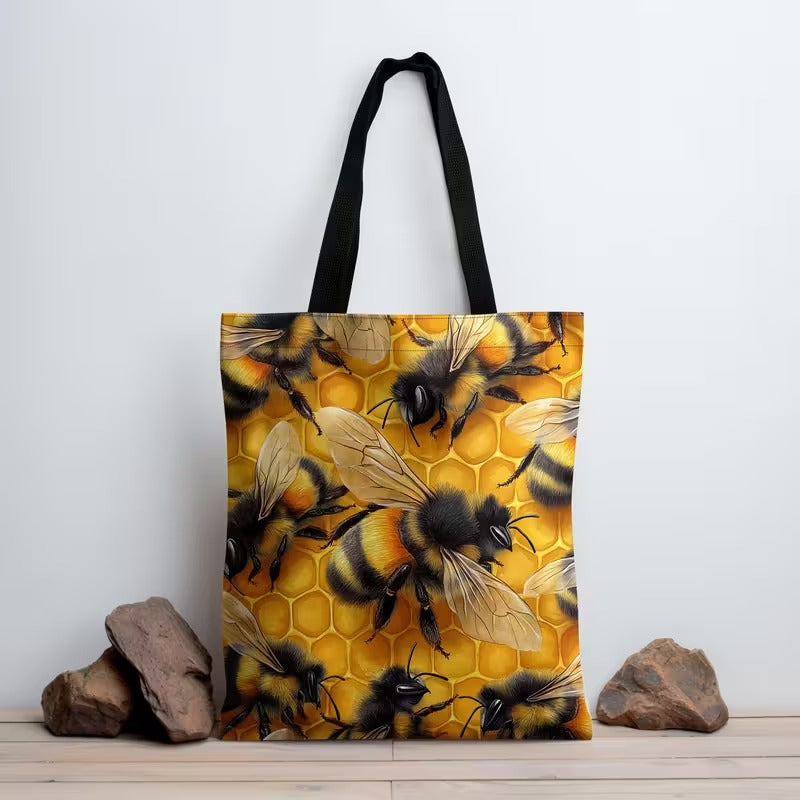 Honeycomb Busy Bees - Bee Tote Bag