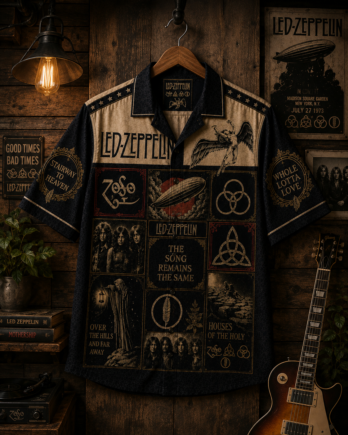 Led Zeppelin Hawaiian Shirt - Vintage Music Fan Gift