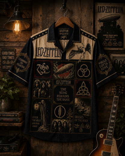 Led Zeppelin Hawaiian Shirt - Vintage Music Fan Gift