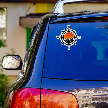 Compass Adventure Sunset Sticker