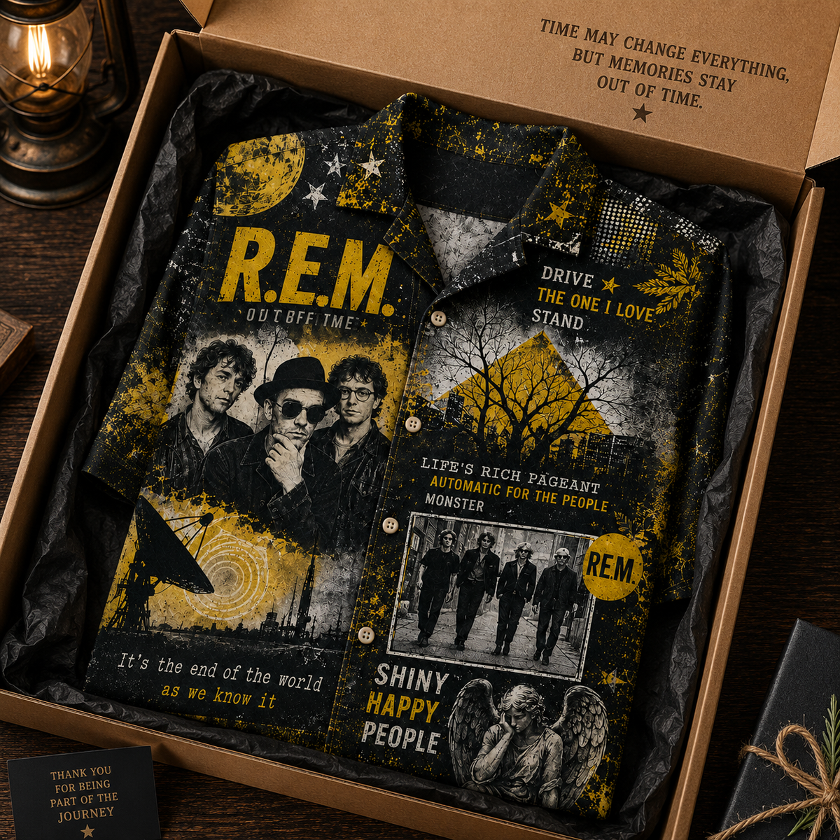 R.E.M Hawaiian Shirt - Vintage Music Fan Gift