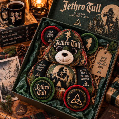Jethro Tull Custom Shaped Bear Pillow – Progressive Folk Rock Music Inspired Gift for Fans
