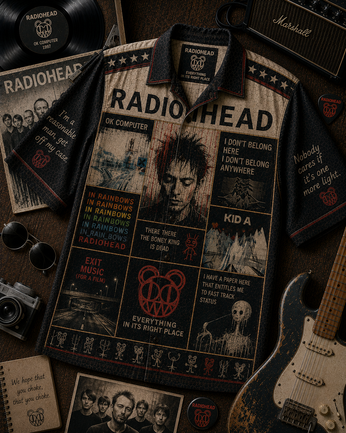 Radiohead Hawaiian Shirt - Vintage Music Fan Gift