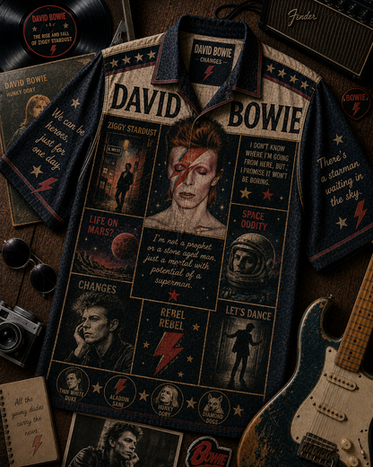 David Bowie Hawaiian Shirt - Vintage Music Fan Gift