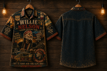 Willie Nelson Hawaiian Shirt - Vintage Country Music Fan Gift