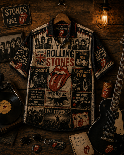 The Rolling Stones Hawaiian Shirt - Vintage Music Fan Gift