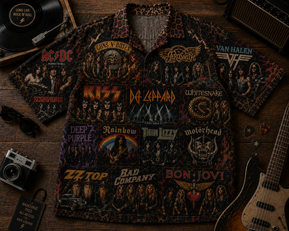 Rock Never Dies Hawaiian Shirt - Vintage Music Fan Gift