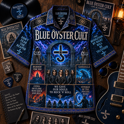 Blue Öyster Cult Hawaiian Shirt – Classic Rock Band All Over Print Shirt