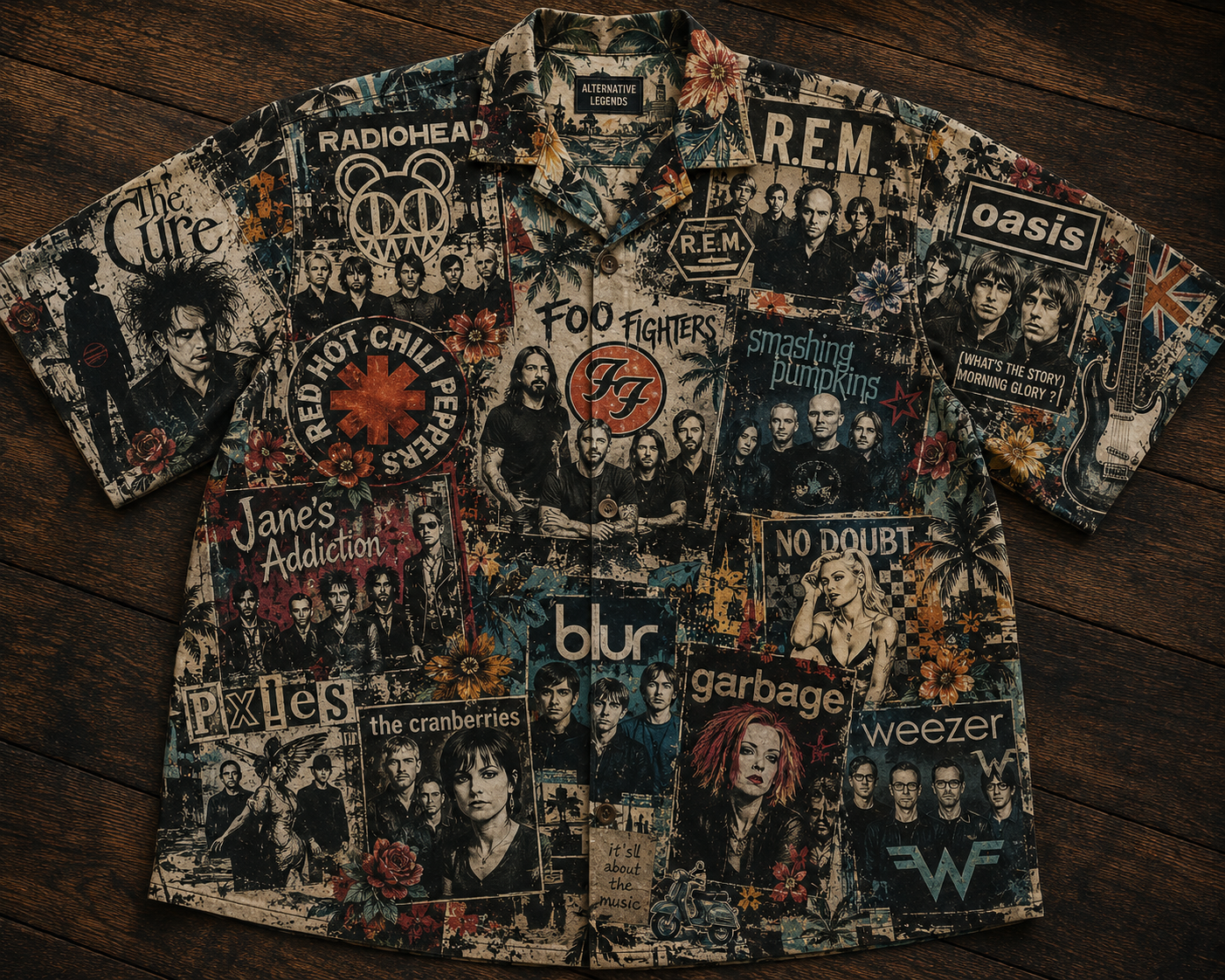 Alternative Rock Hawaiian Shirt - Vintage Rock Music Fan Gift