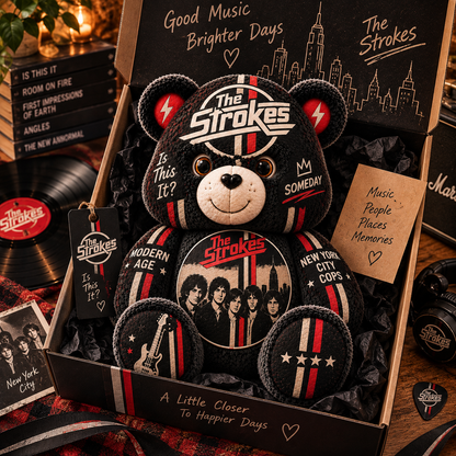The Strokes Custom Shaped Bear Pillow – Indie Rock Music Inspired Gift for The Strokes Fans