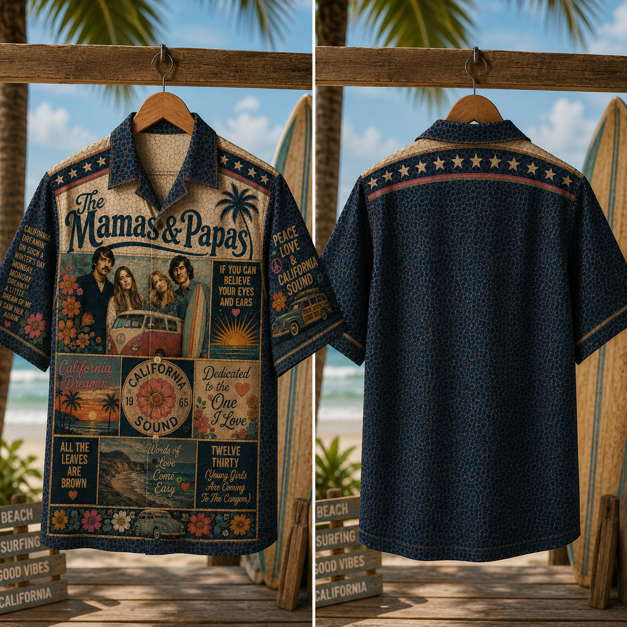 The Mamas & The Papas Hawaiian Shirt - Vintage Music Fan Gift