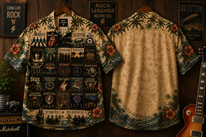 Rock Lovers Hawaiian Shirt - Vintage Music Legend Fan Gift 3