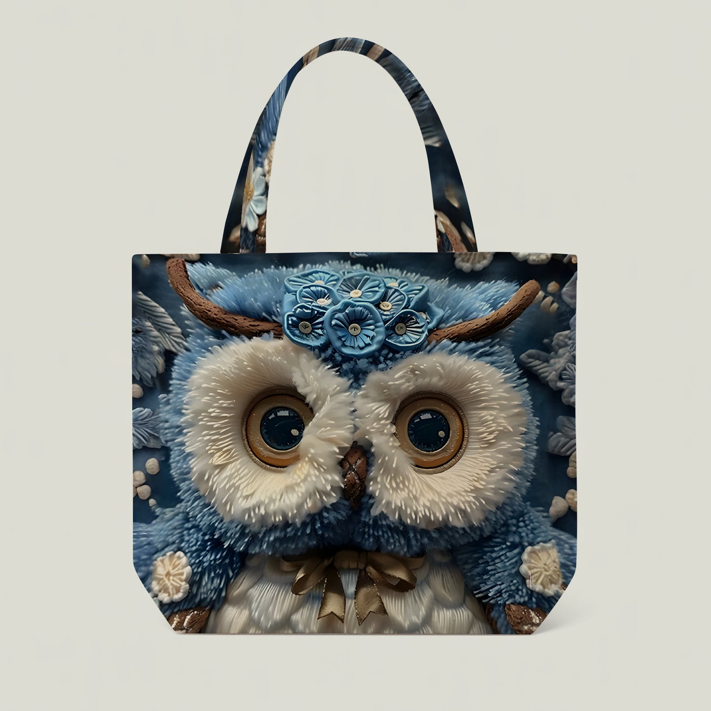 Cute Blue Owl Tote Bag