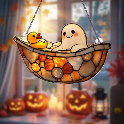 Cute Ghost Stained Glass Acrylic Suncatcher