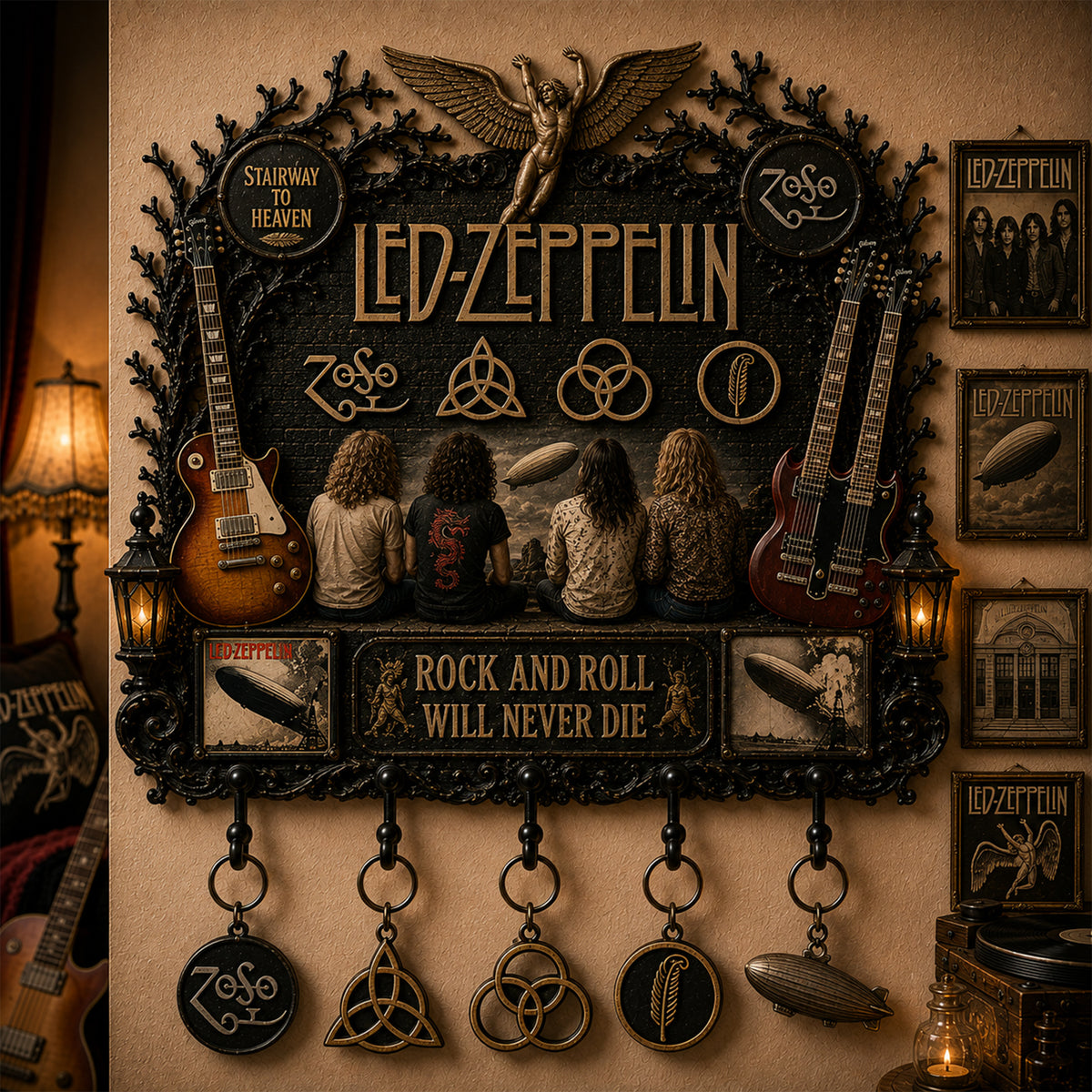 Led Zeppelin Wall Key Holder – Collectible Wall Key Holder Decor
