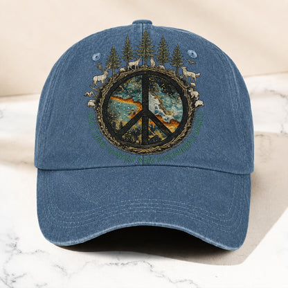 And I Think To Myself - Peace Classic Music Denim Cap