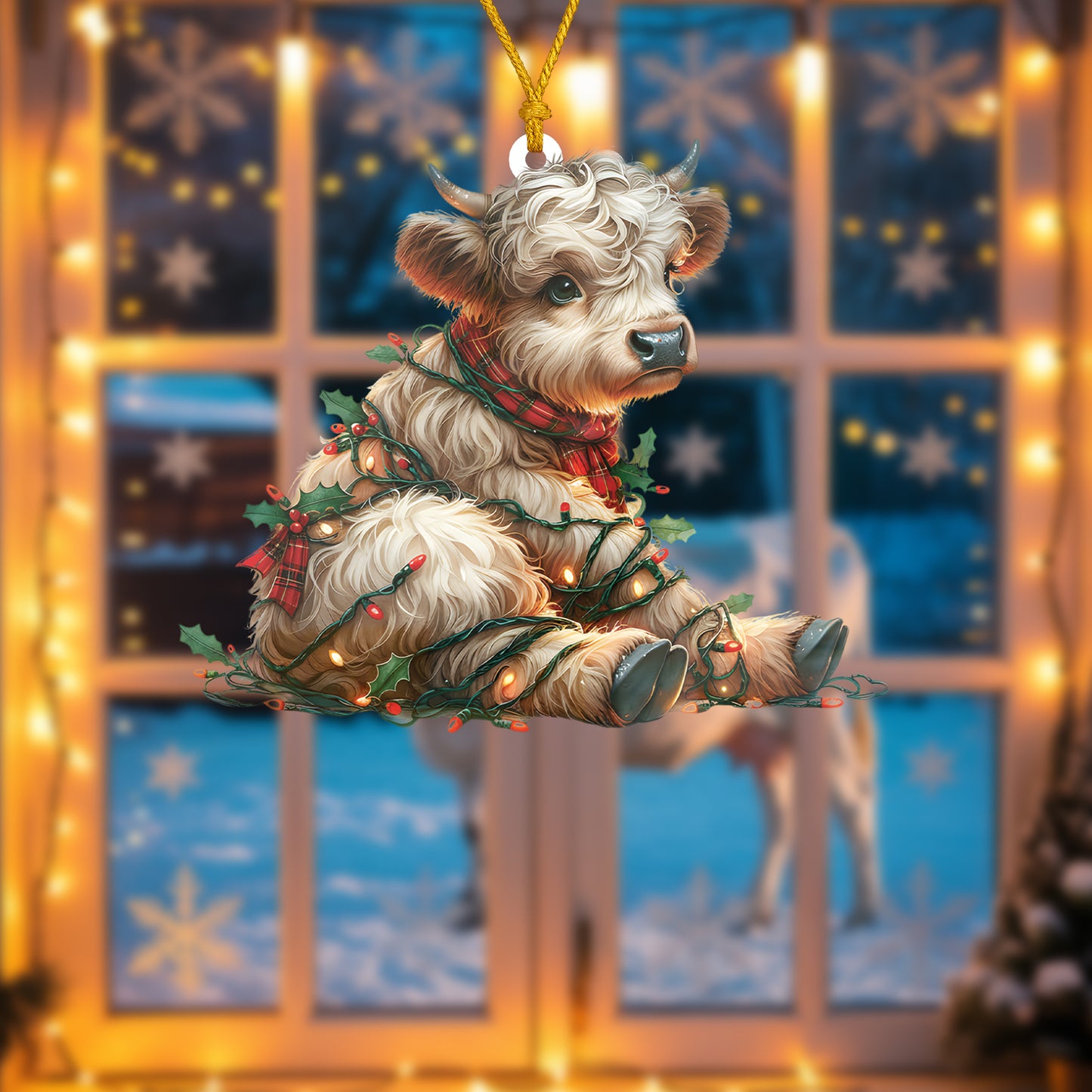 Cute Cow Christmas Ornament