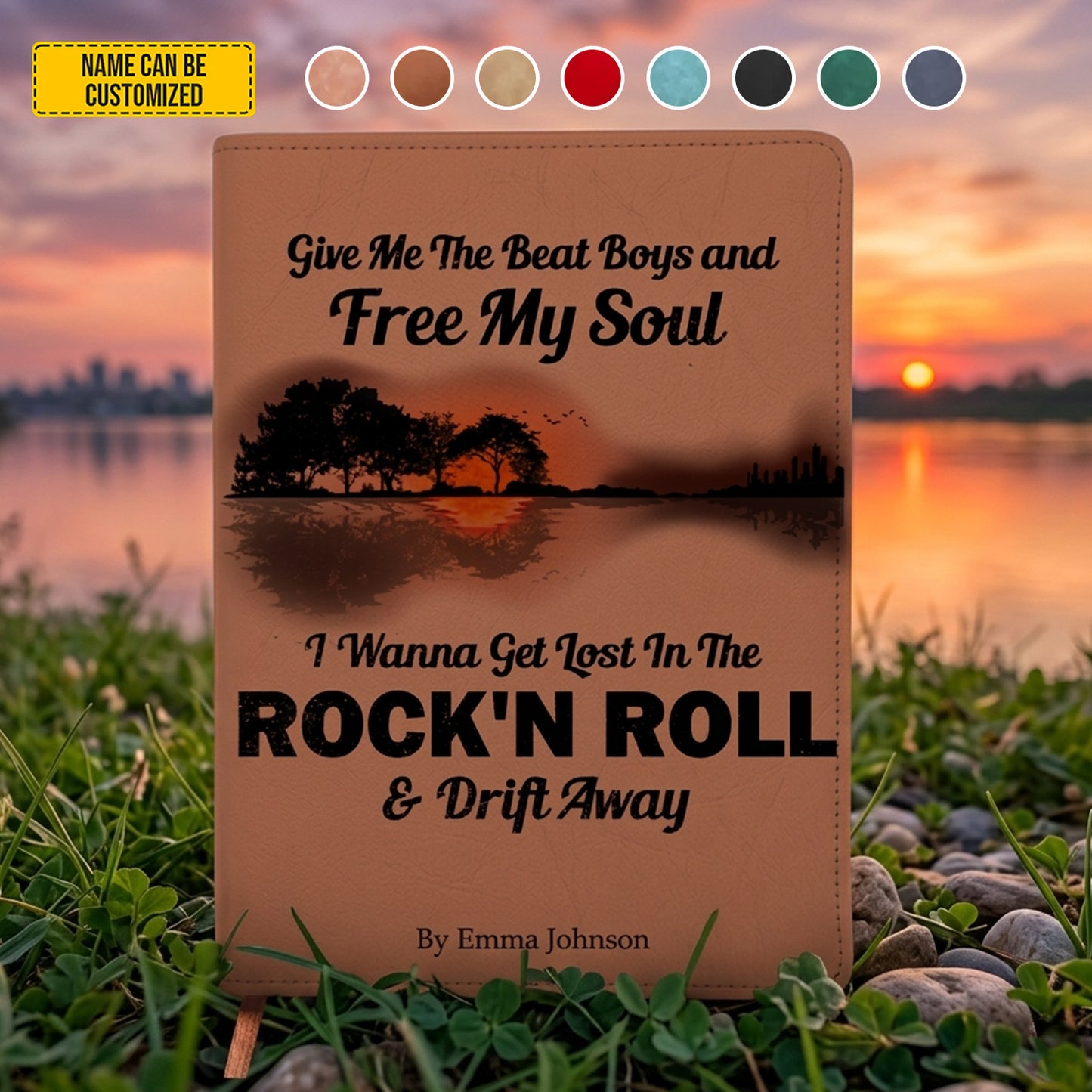 Give Me The Beat - Personalized Hippie Leather Journal