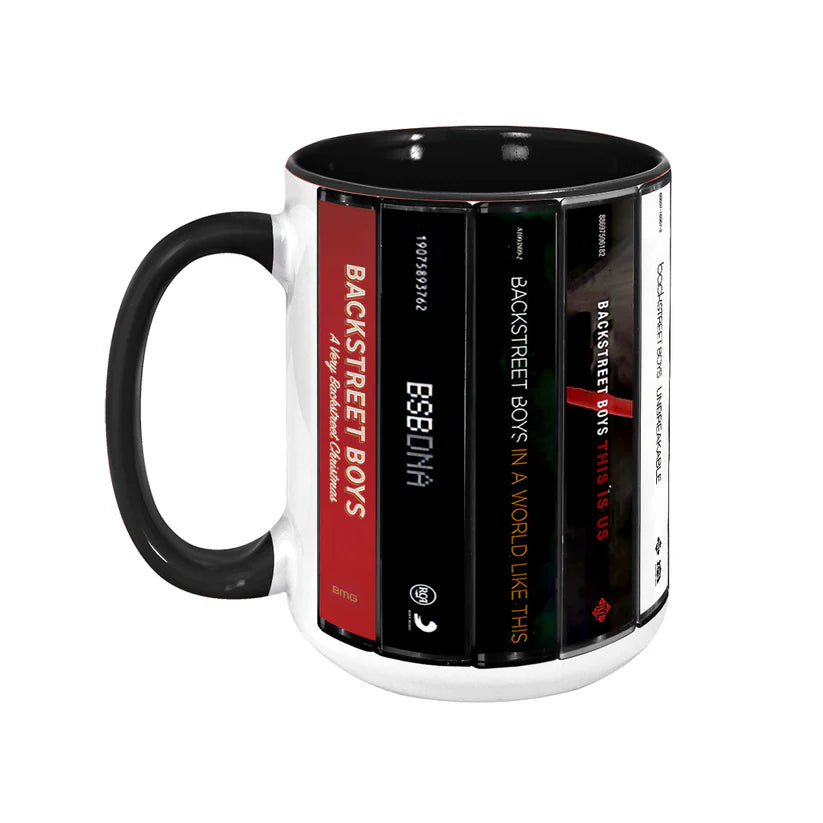 Backstreet Boys Albums Cassette Collection Retro Accent Mug