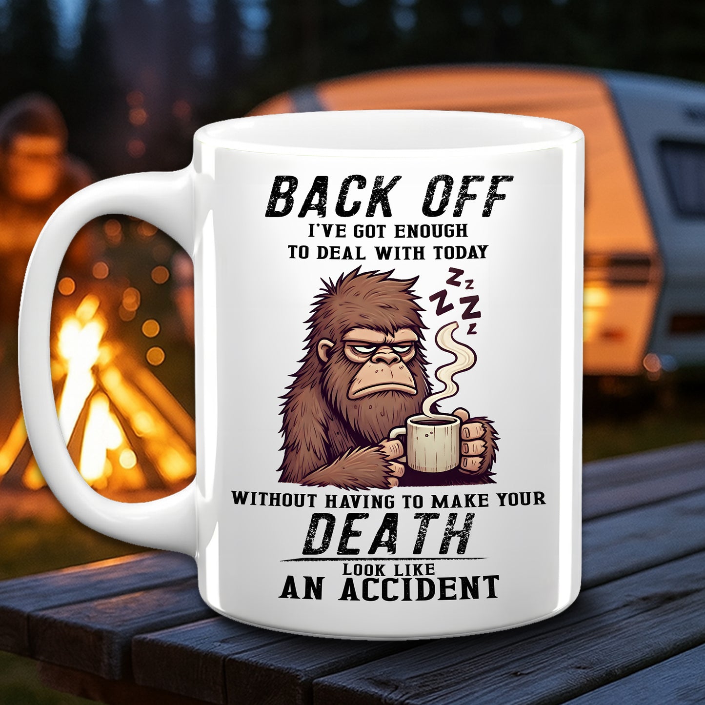 Grumpy Bigfoot Coffee White Mug
