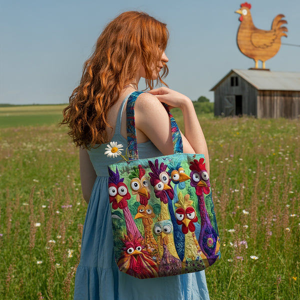Cluckin’ Funny Faces – Personalized Chicken Tote Bag