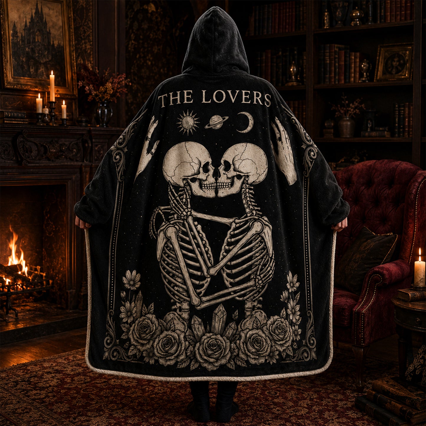 Couple Skeleton Hooded Blanket