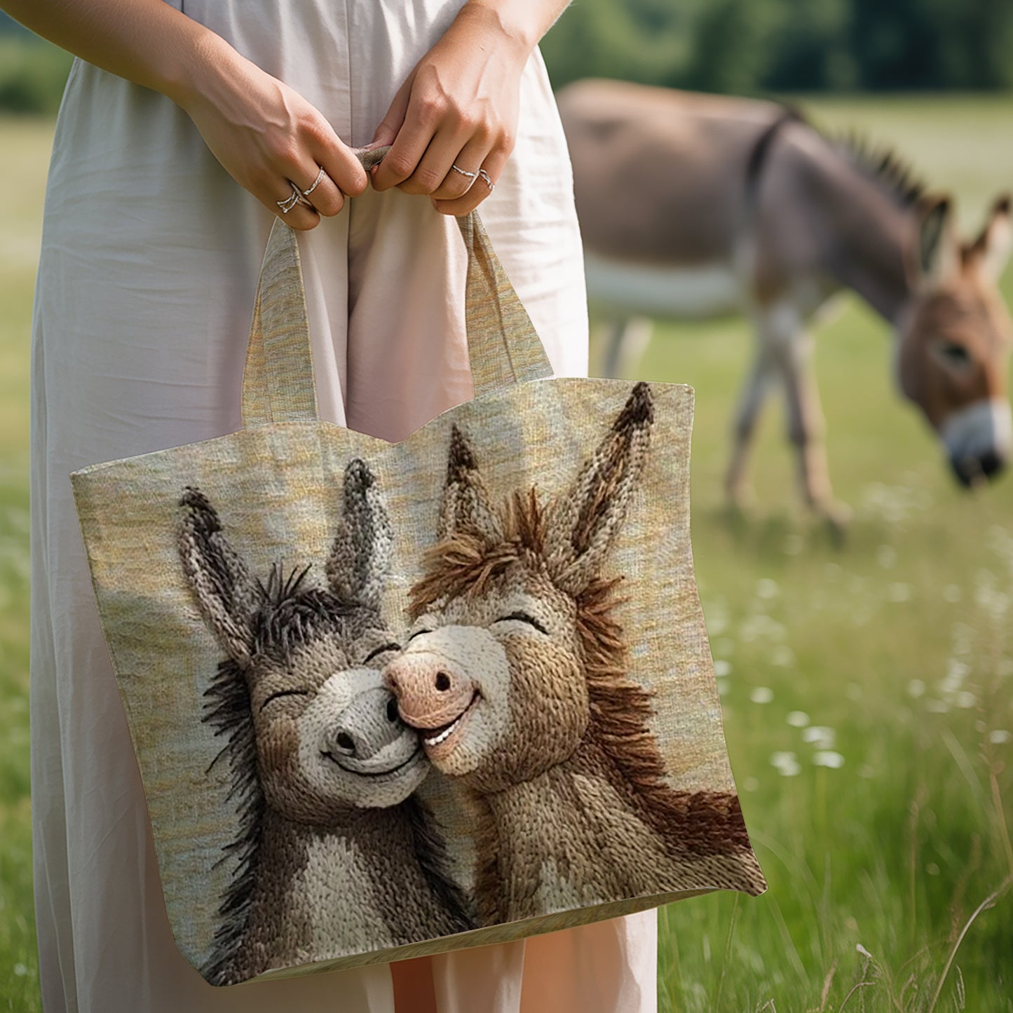 Funny Donkey Couple Tote Bag