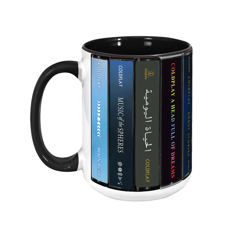 Coldplay Albums Cassette Collection Retro Accent Mug