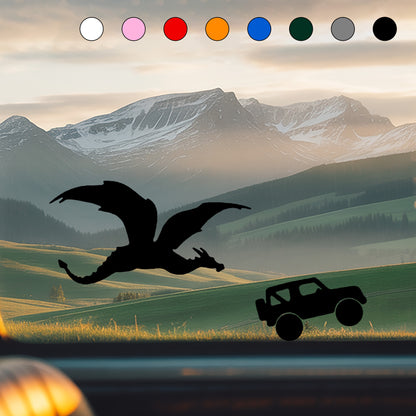 Set of 2 - Dragon vs Car Sticker