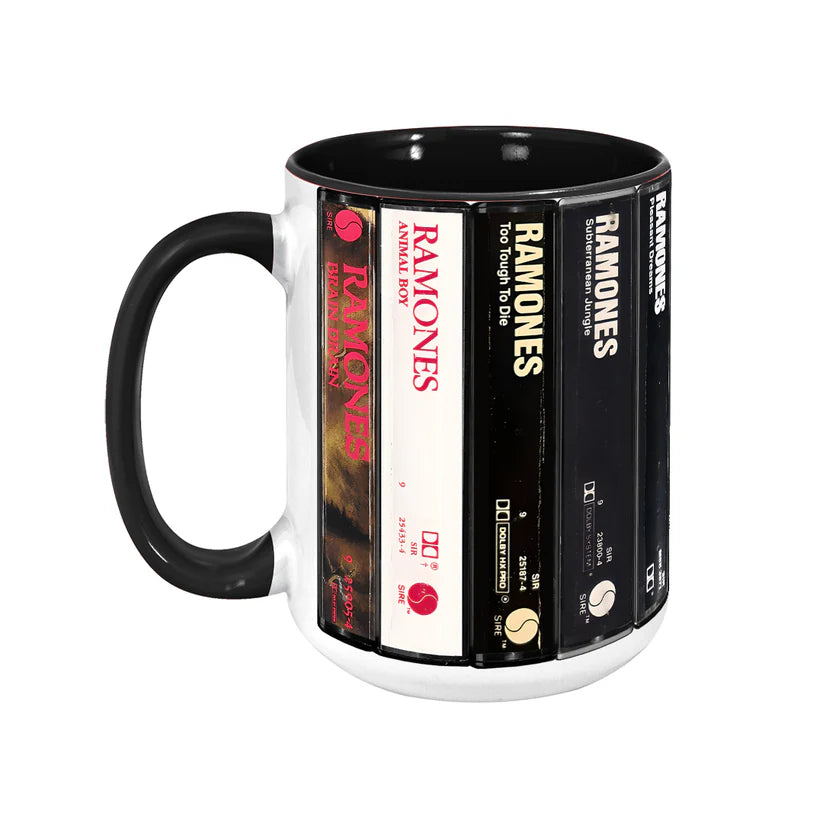 Ramones Albums Cassette Collection Retro Accent Mug