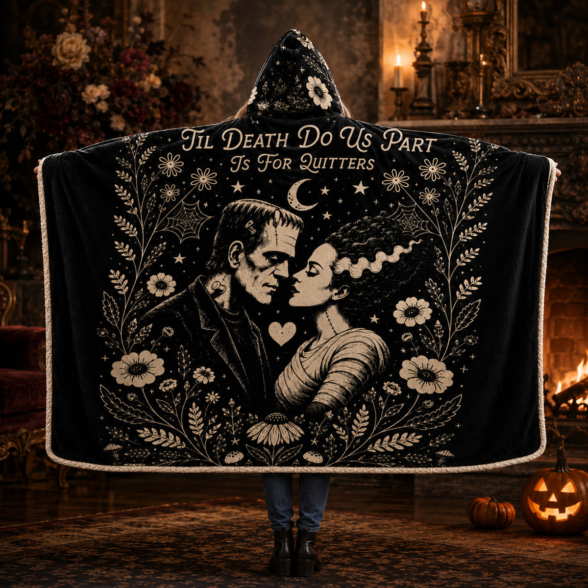 Horror Couple Hooded Blanket