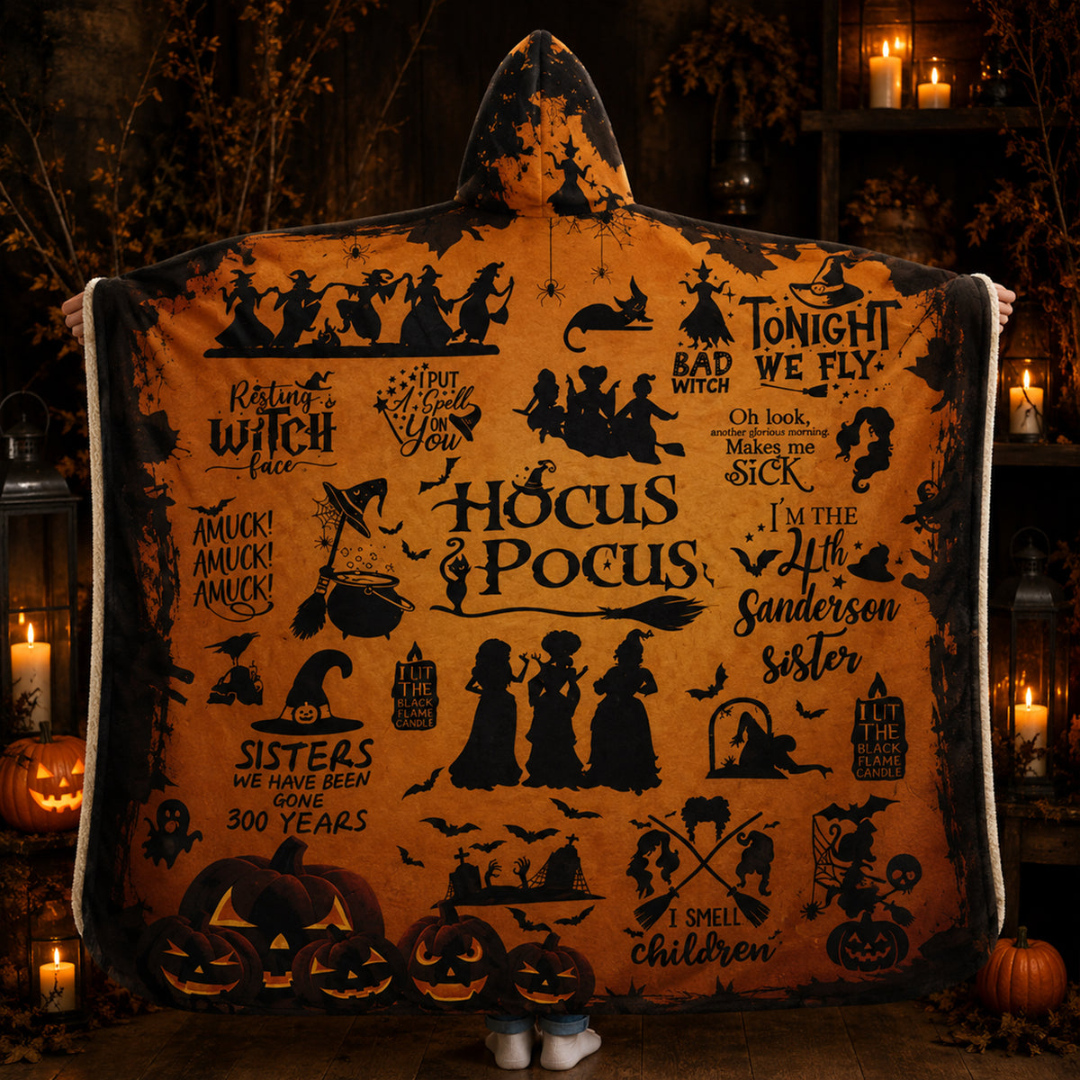 Hocus Pocus Hooded Blanket