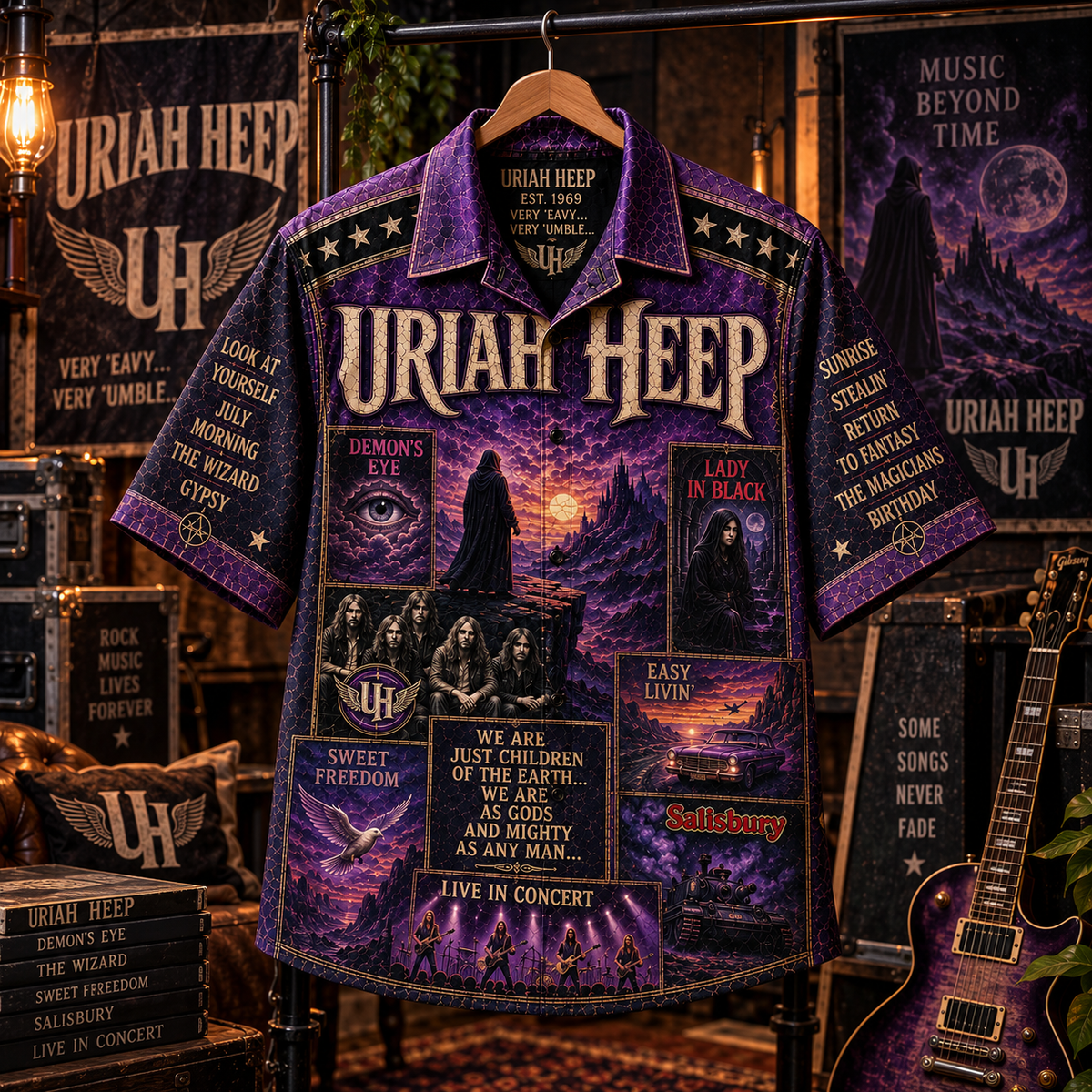 Uriah Heep Hawaiian Shirt – Easy Livin’ Lady in Black Classic Hard Rock Music Inspired Gift for Uriah Heep Fans