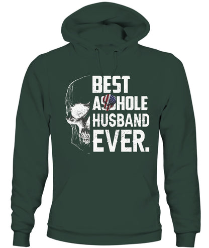 Best Asshole Husband Ever – Funny Patriotic Skull Graphic T-Shirt / Hoodie / Sweatshirt