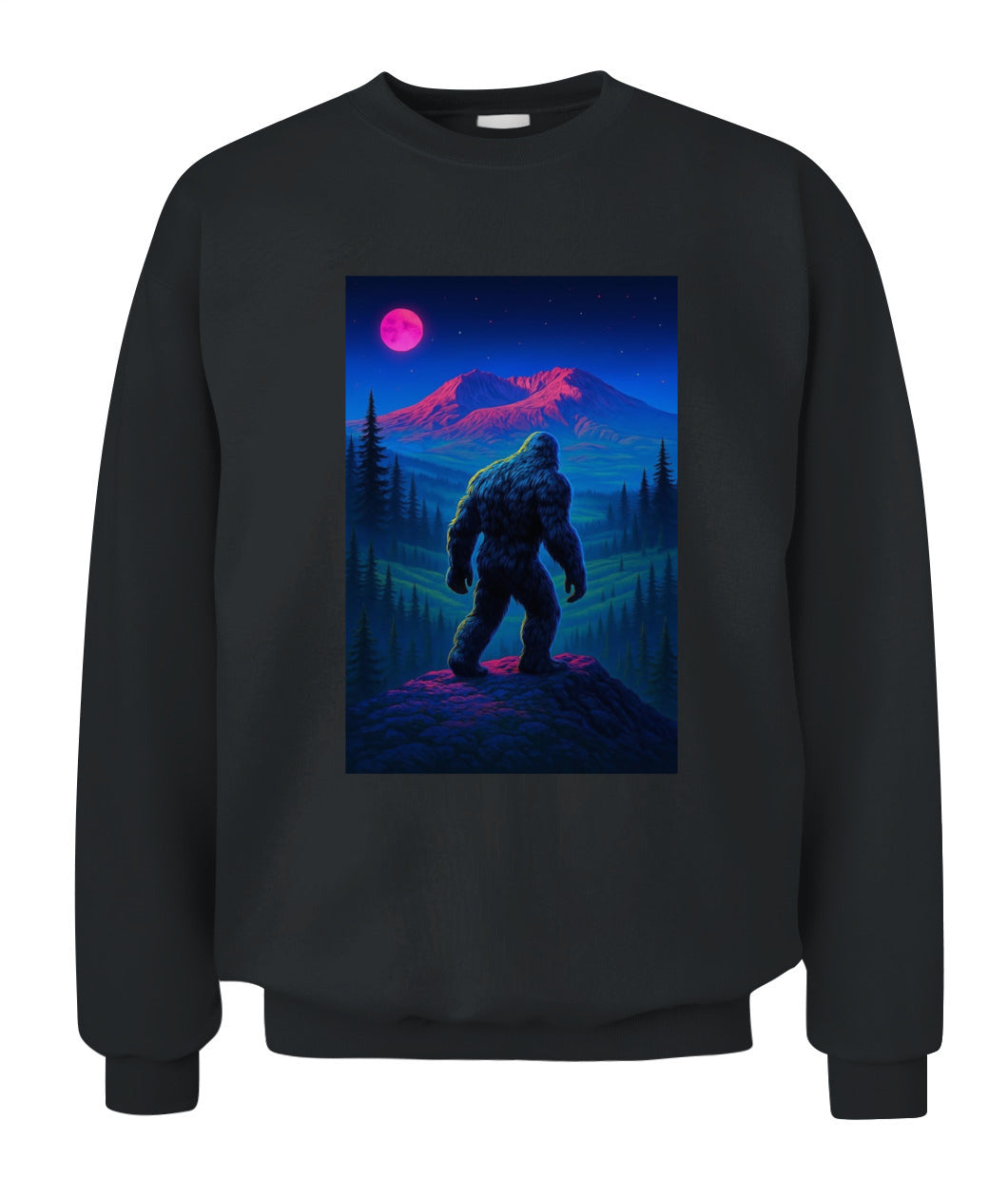 Midnight Wanderer – Retro Neon Bigfoot Shirt