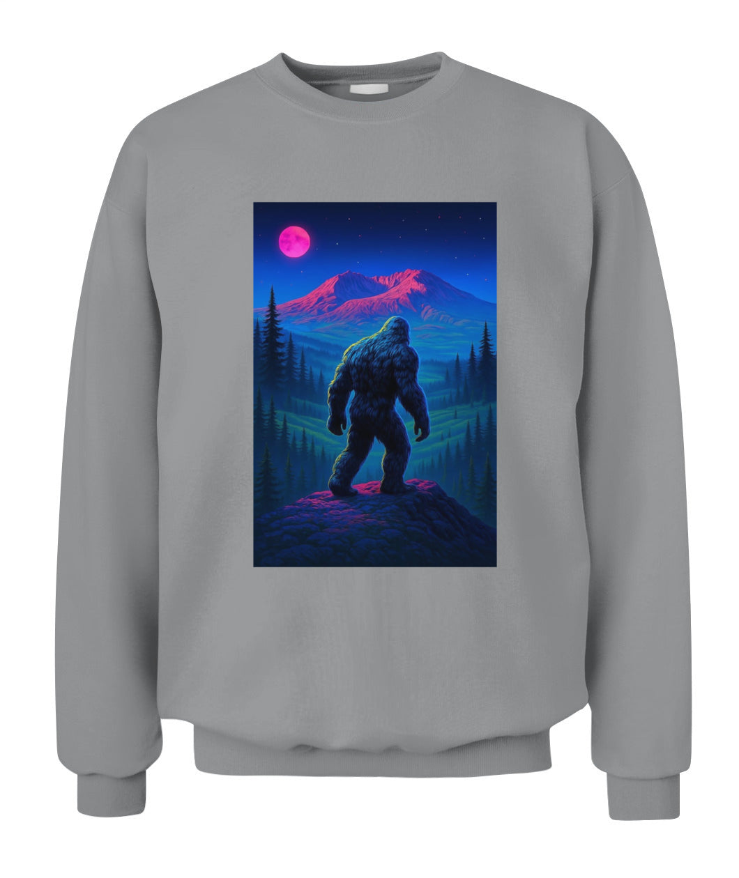 Midnight Wanderer – Retro Neon Bigfoot Shirt