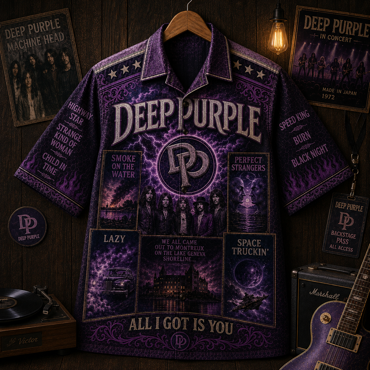Deep Purple Hawaiian Shirt - Vintage Music Fan Gift