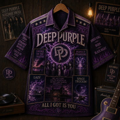 Deep Purple Hawaiian Shirt - Vintage Music Fan Gift