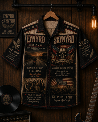 Lynyrd Skynyrd Hawaiian Shirt - Vintage Music Fan Gift