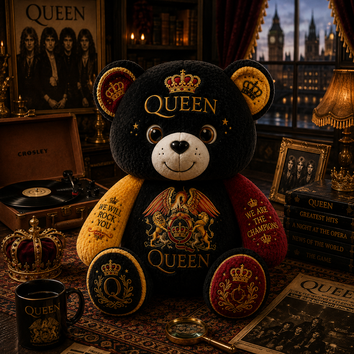 Queen Bear Custom Shaped Pillow – Gift for Classic Music Lover