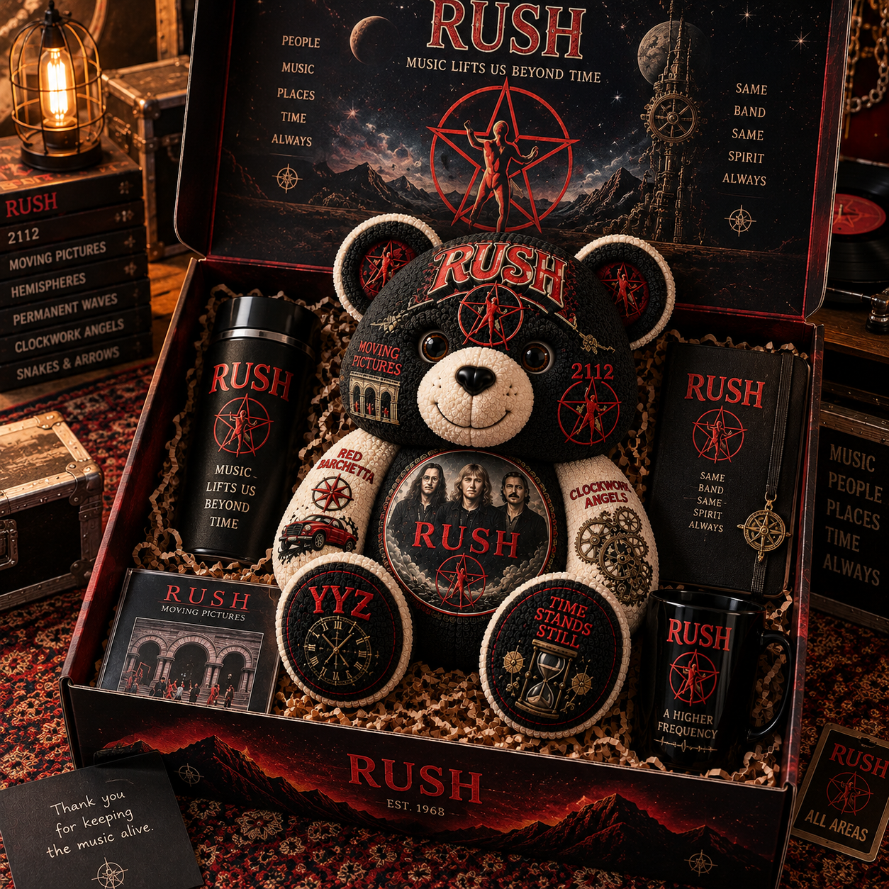 Rush Bear Custom Shaped Pillow – Progressive Rock Music Fan Gift