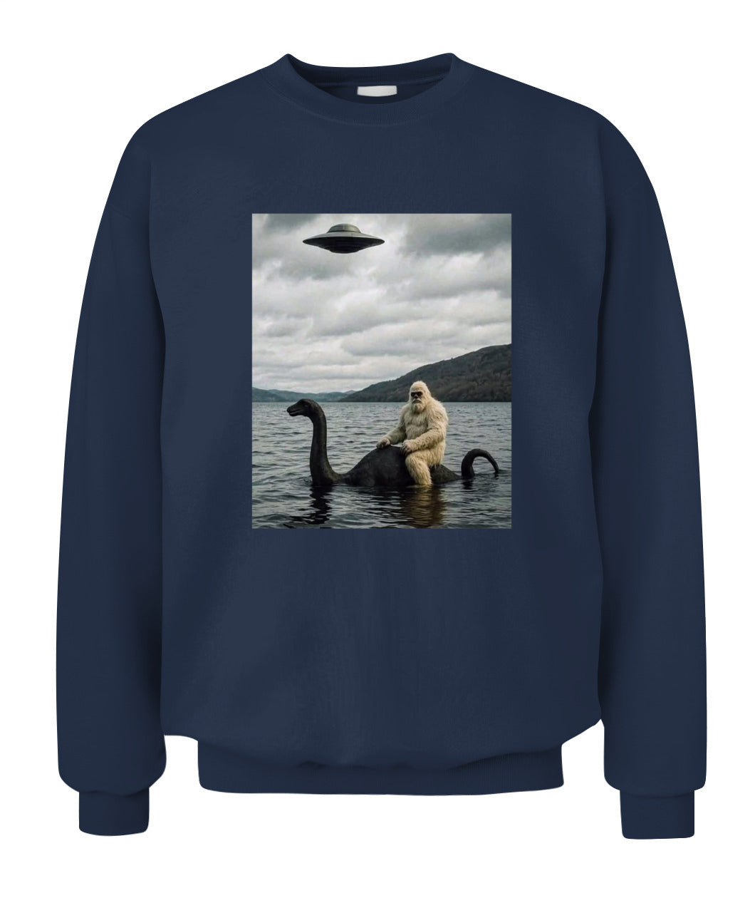 Bigfoot Rides Nessie – Legendary Lake Monster Shirt